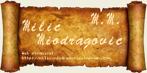 Milić Miodragović vizit kartica